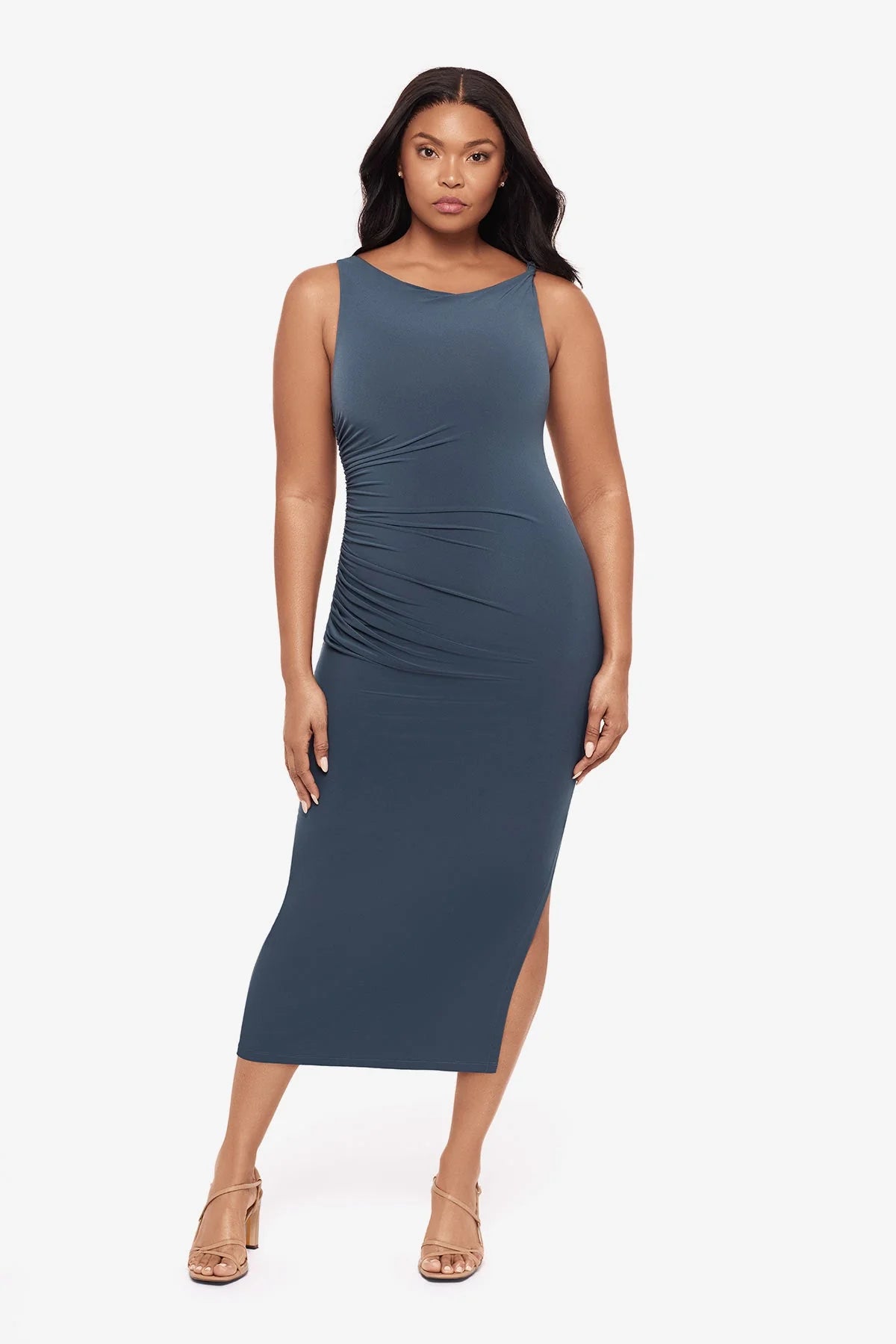 Maxi Shaping Dress in Slate Grey