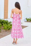 Colette Pink Lace Print Maxi Dress