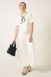 Cropped Ponte Knit Wide Leg Pant