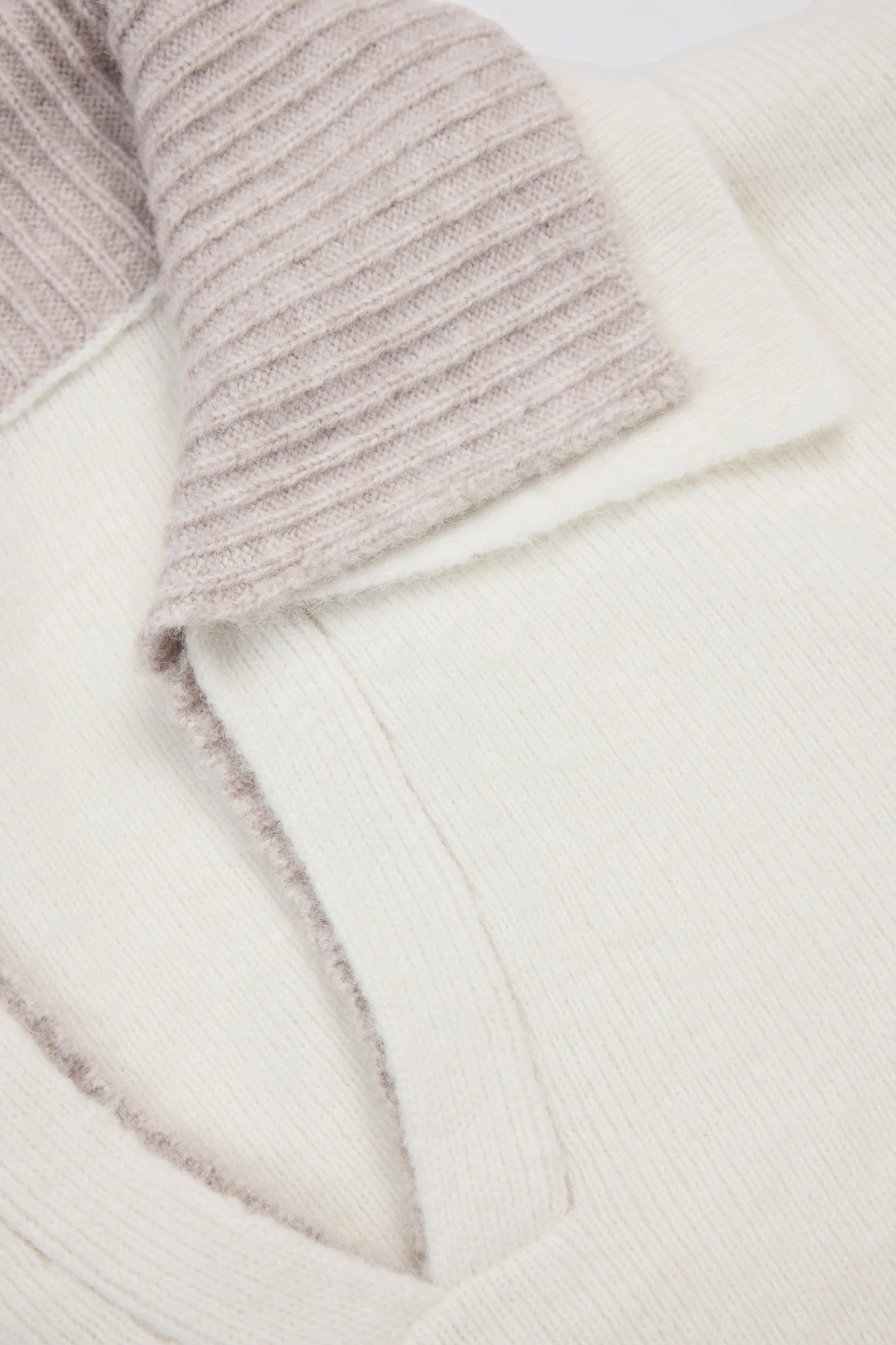 Soft Knit Layered Collar Cropped Jumper in Ivory