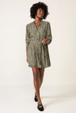Puff Sleeve Belted Shirt Dress