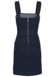 Denim Button Mini Dress Dark Rinse Wash