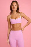 Soft Active Sweetheart Neck Sports Bra in Dusty Pink