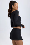 Modal Cut Out Button Detail Top in Black