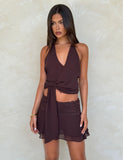 INDIGO MINI SKIRT BROWN CHOCOLATE