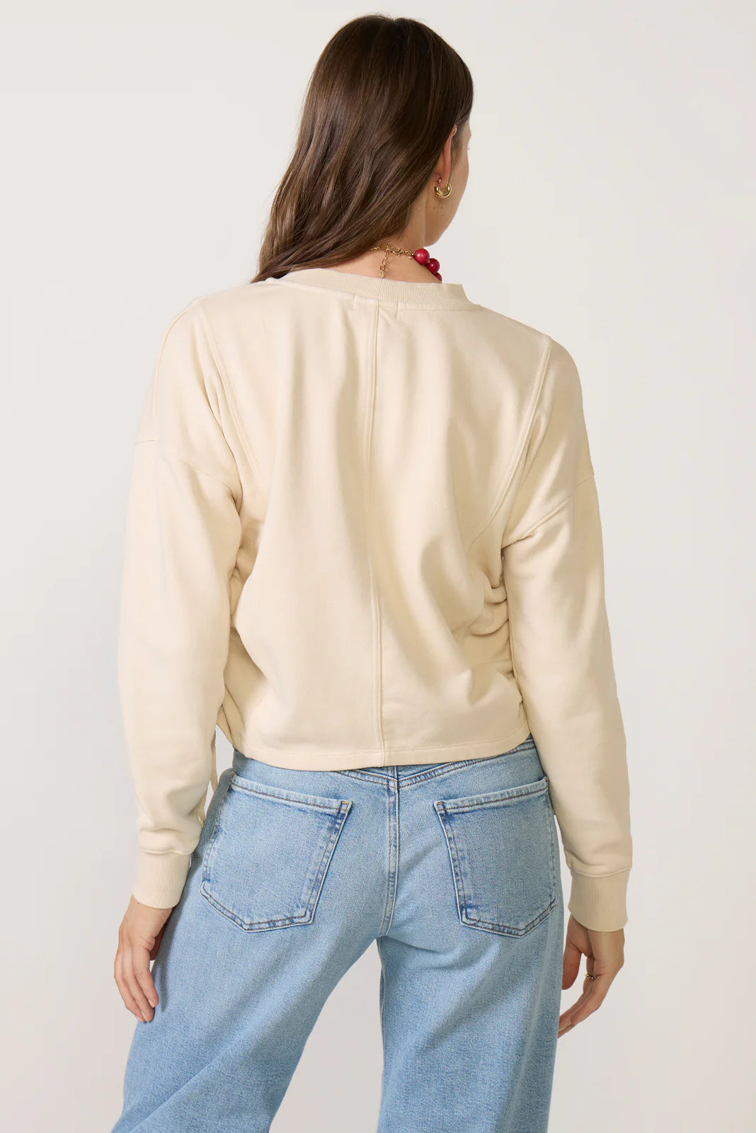 Dara Side Ruched Sweatshirt