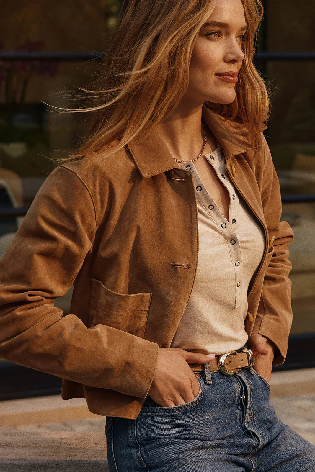 Crop Suede Jacket