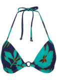 Santa Cruz Push Up Triangle Top Blue Block Floral
