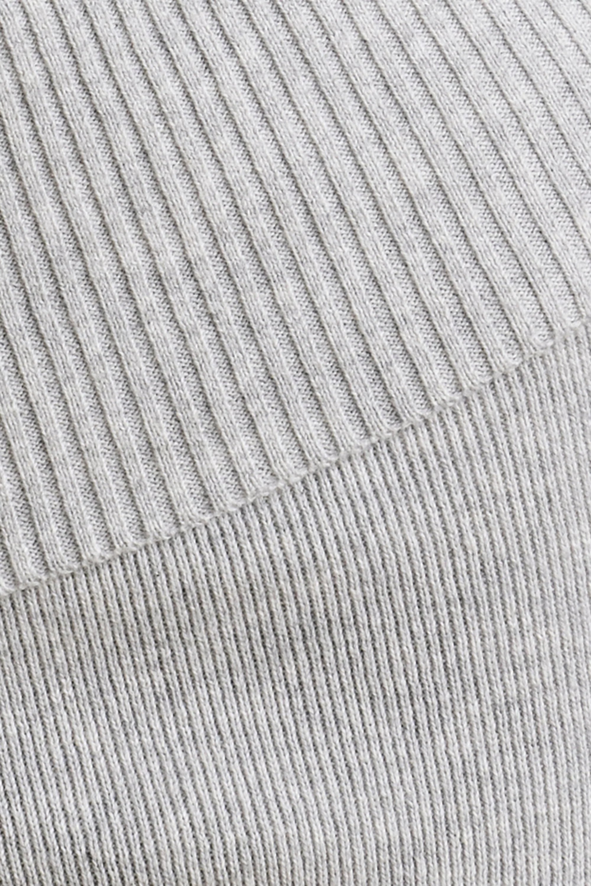 Chunky Knit Foldover Kick Flare Trousers in Grey Marl
