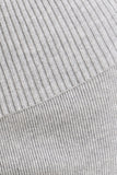 Chunky Knit Foldover Kick Flare Trousers in Grey Marl