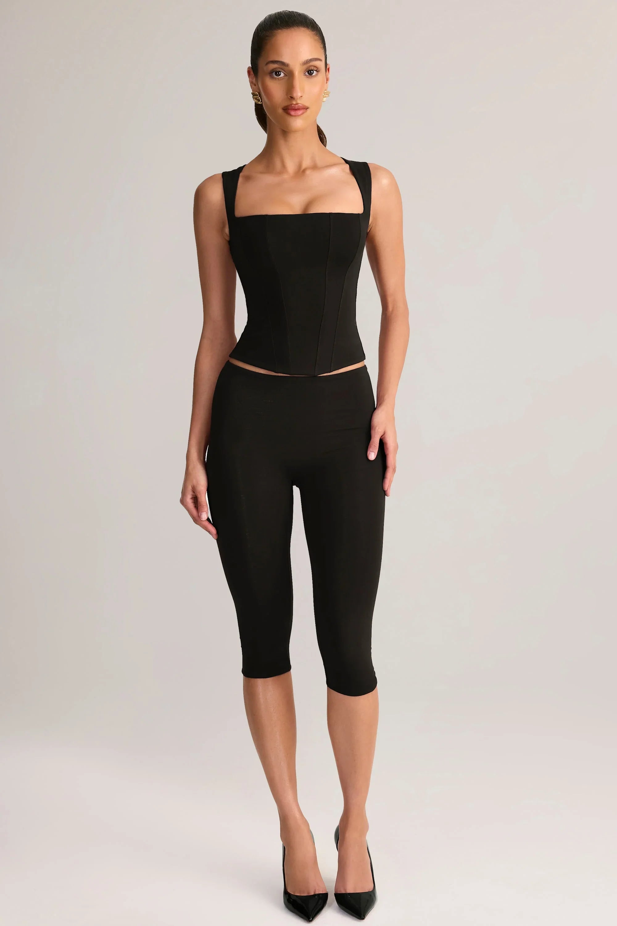 Modal Square Neck Top in Black