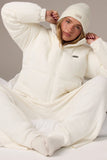 Corduroy Quilted Puffer Jacket in Ivory