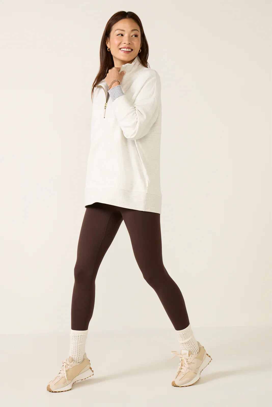 Molly Half Zip Longline Sweat
