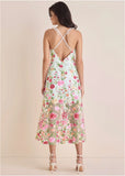Sheer Embroidered Maxi White Multi