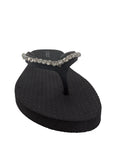 Rhinestone Flip Flop Sandals Black
