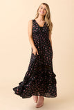 Lucky To Have You Sleeveless Black Floral Maxi Dress FINAL SALE