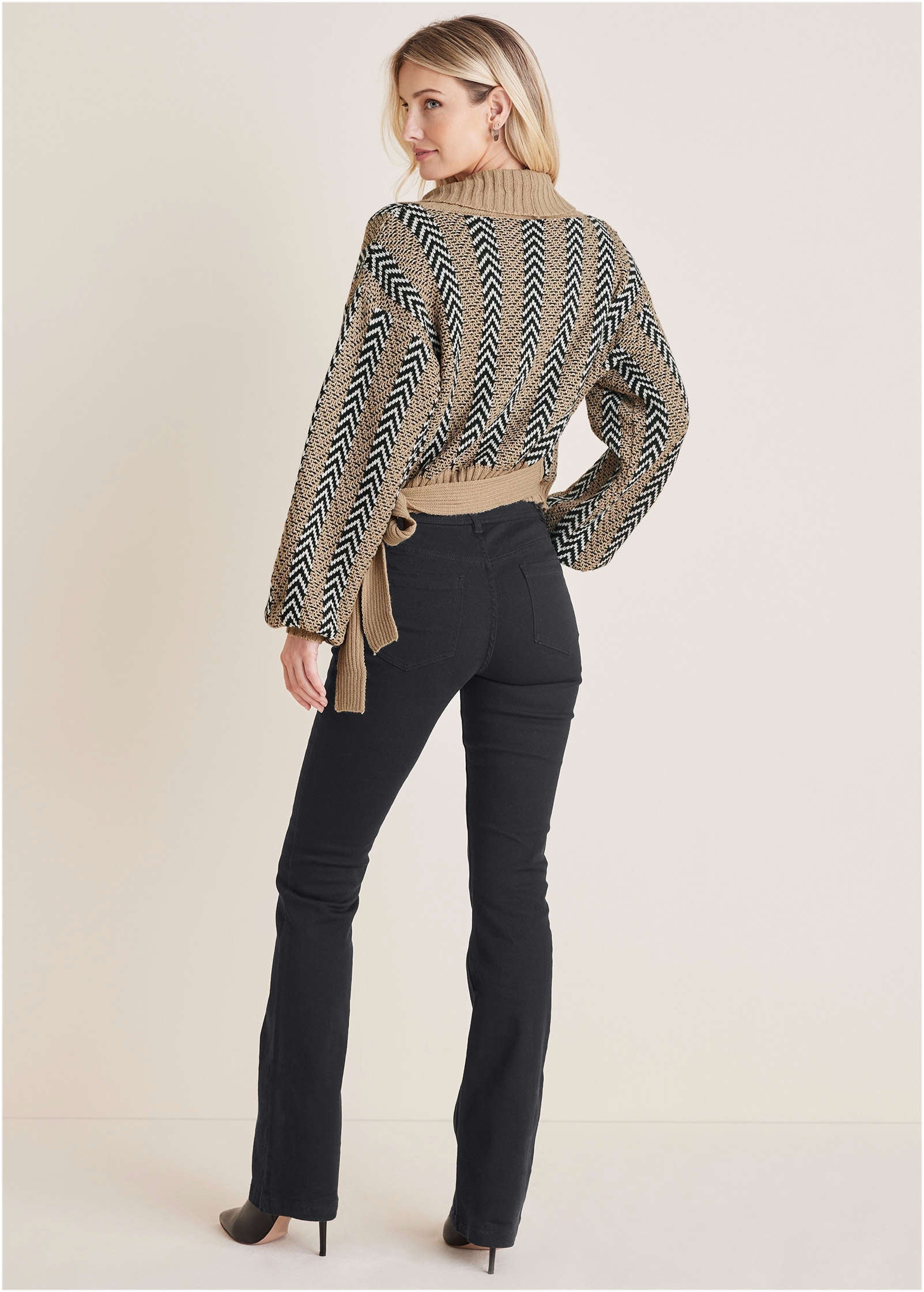 Wrap Cardigan Tan Combo