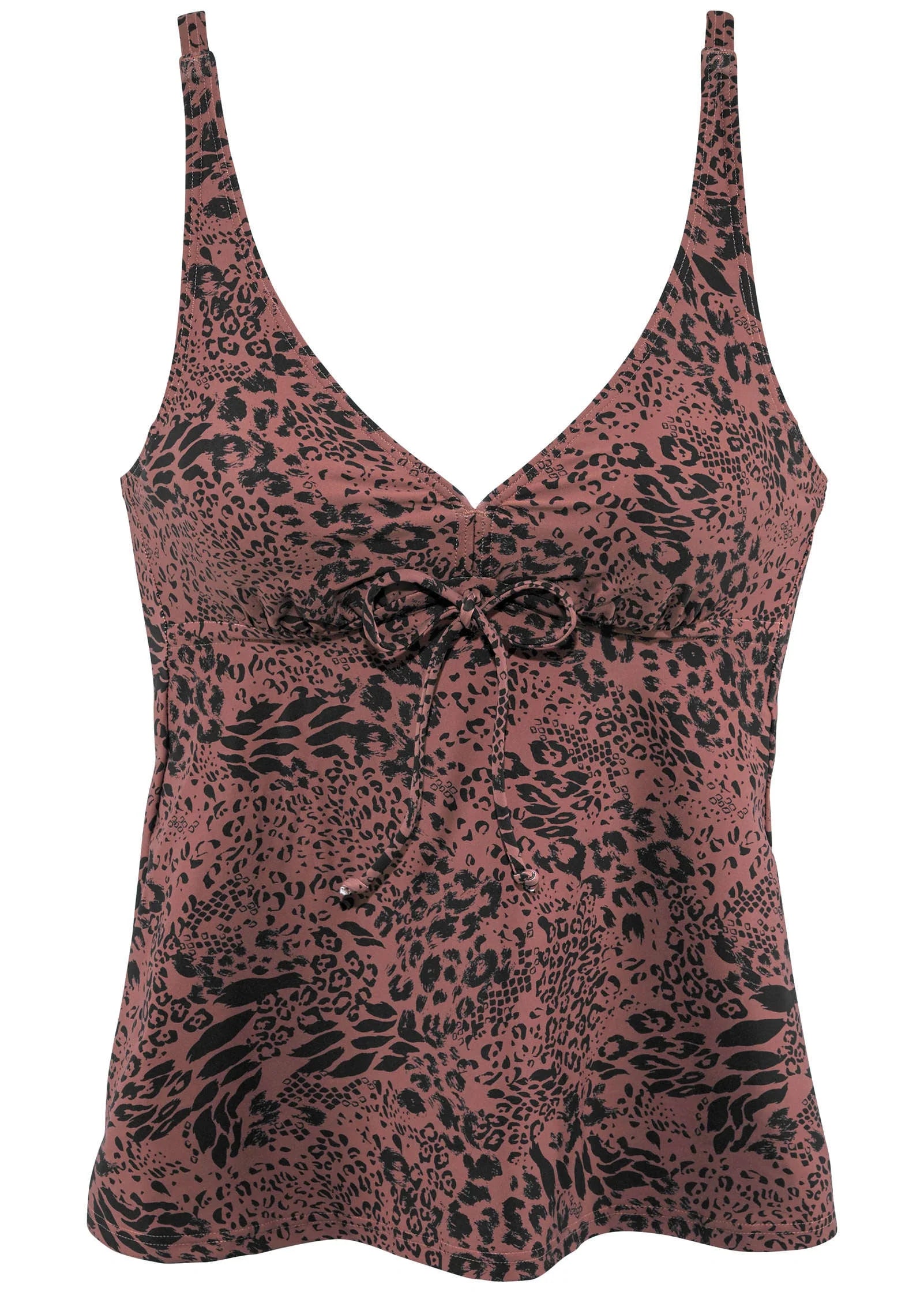 Underwire Tankini Top Set Abstract Leopard