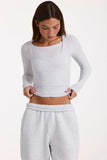 ButterCloud Layered Top in Grey Marl
