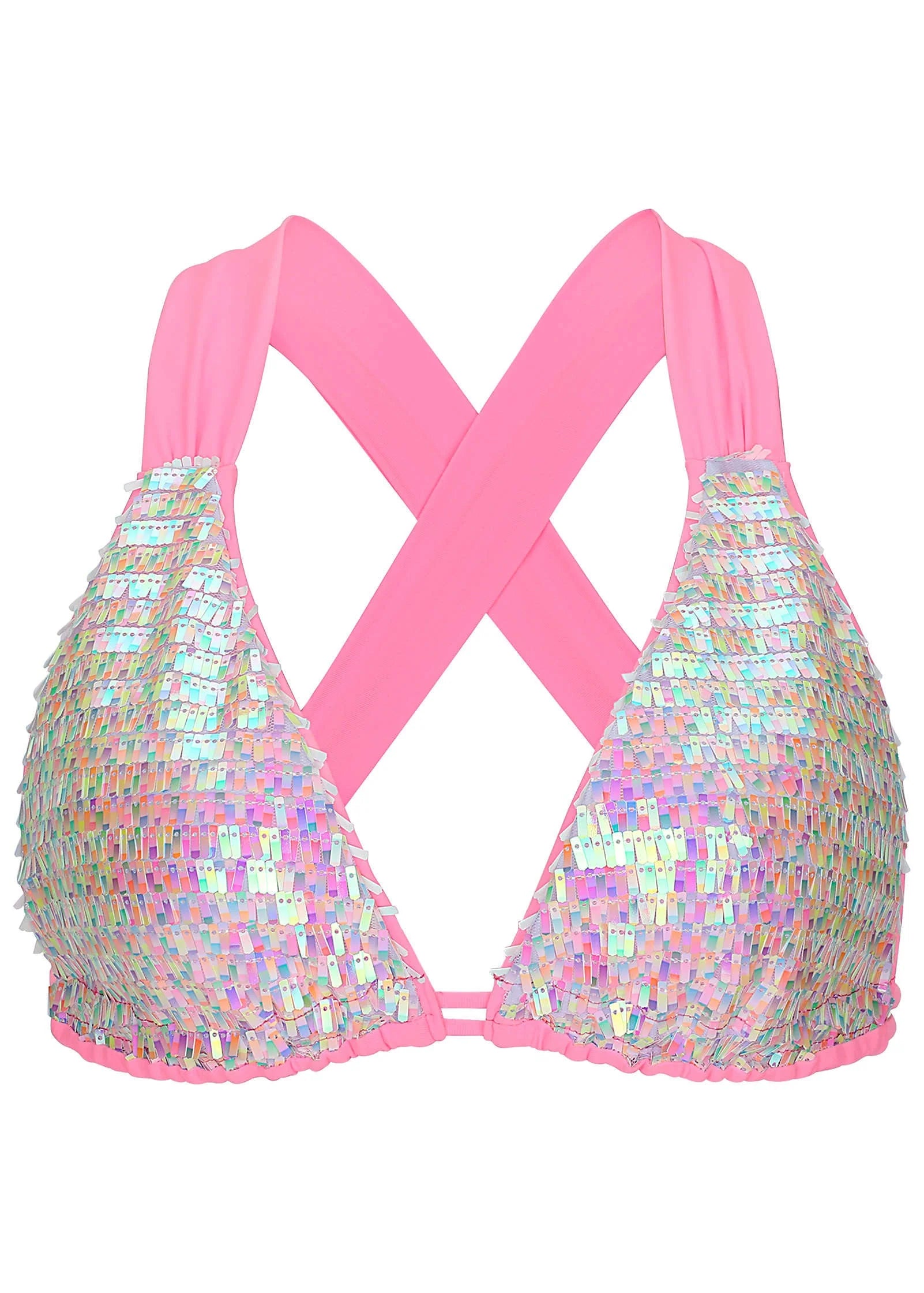 Getaway Glitz Bikini Top Pink Multi