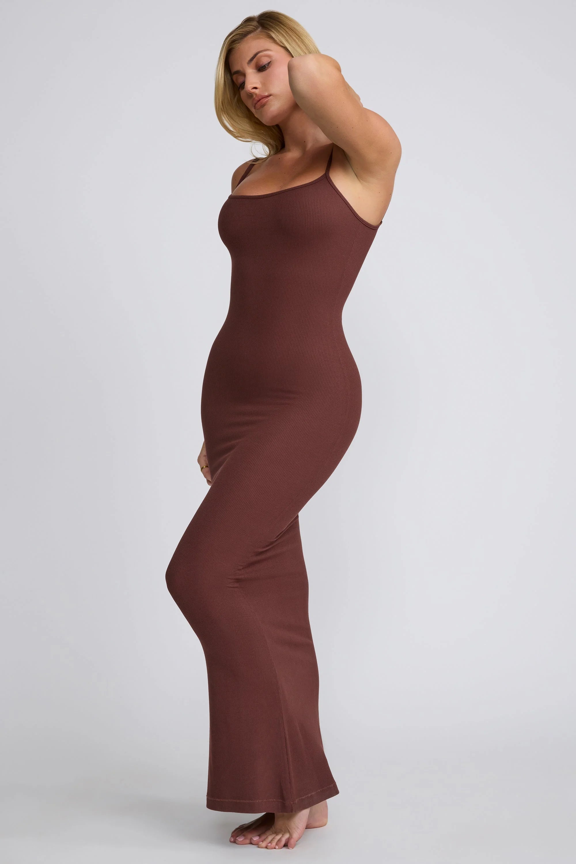 Modal Scoop Neck Maxi Dress in Chocolate