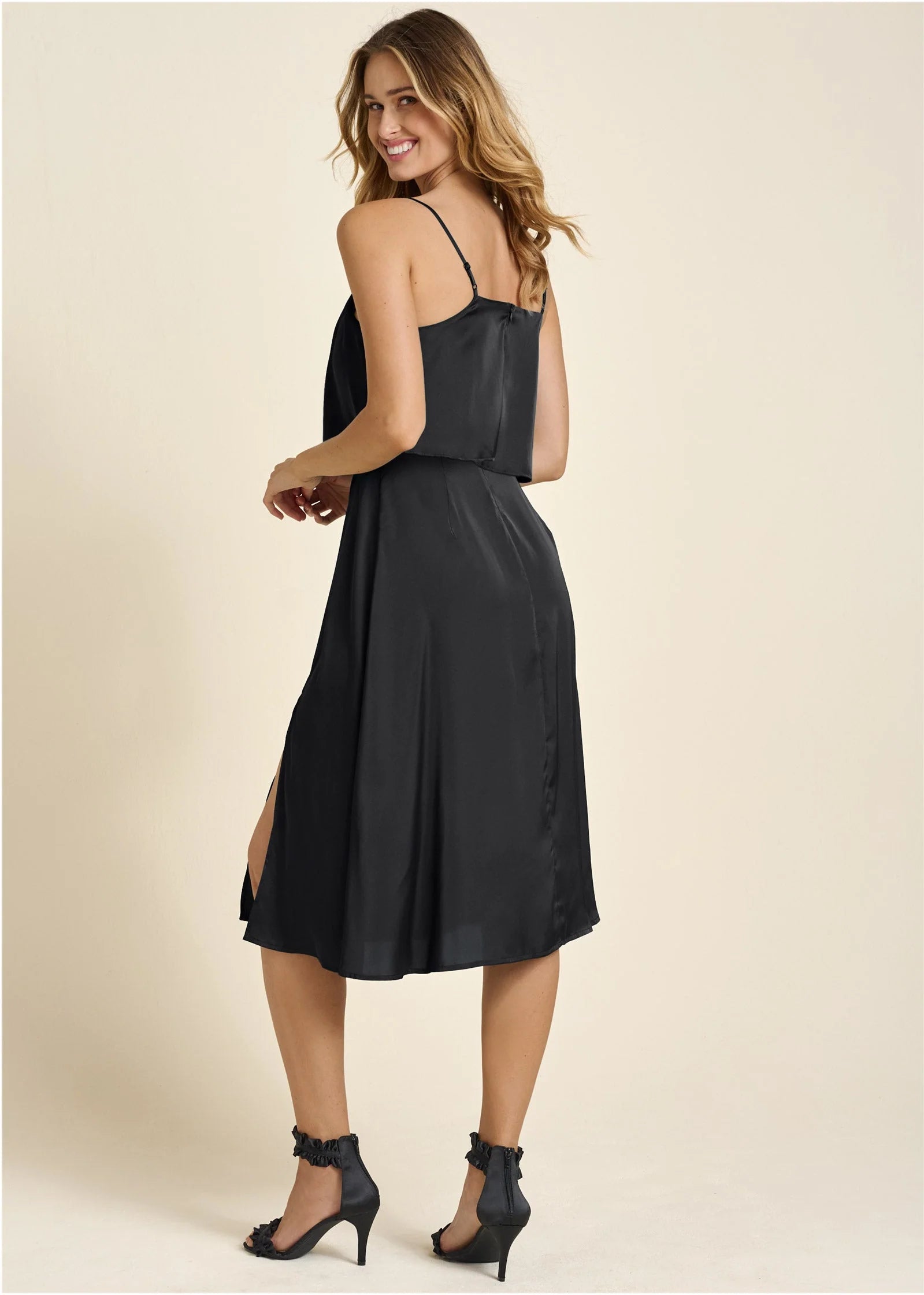 Overlay Midi Dress Jet Black