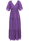 Flutter Sleeve Maxi Dress Cattleya Orchid
