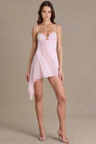 Satin Embellished Cupped Mini Dress in Blossom