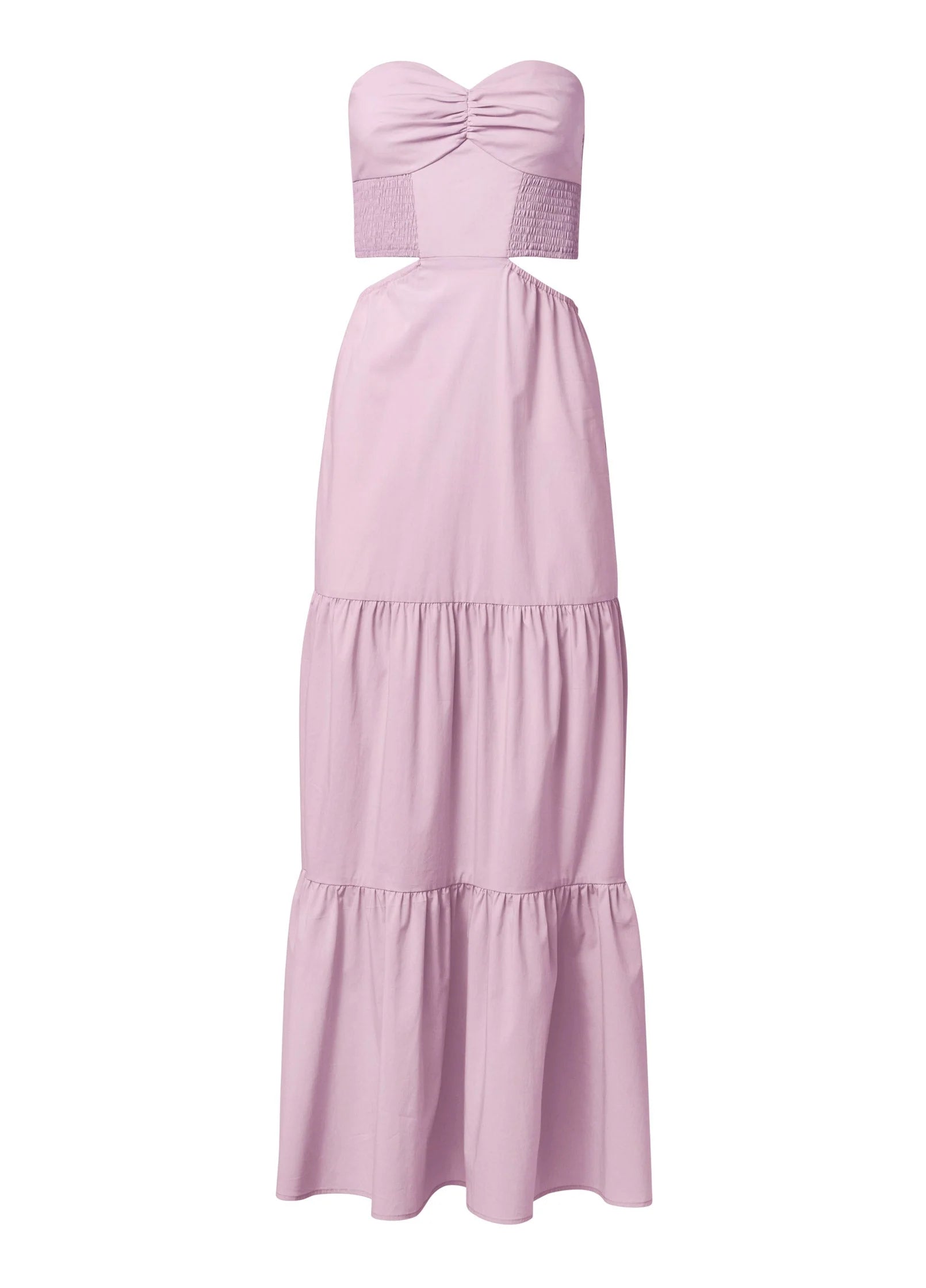 Cutout Tie Back Maxi Dress Light Purple