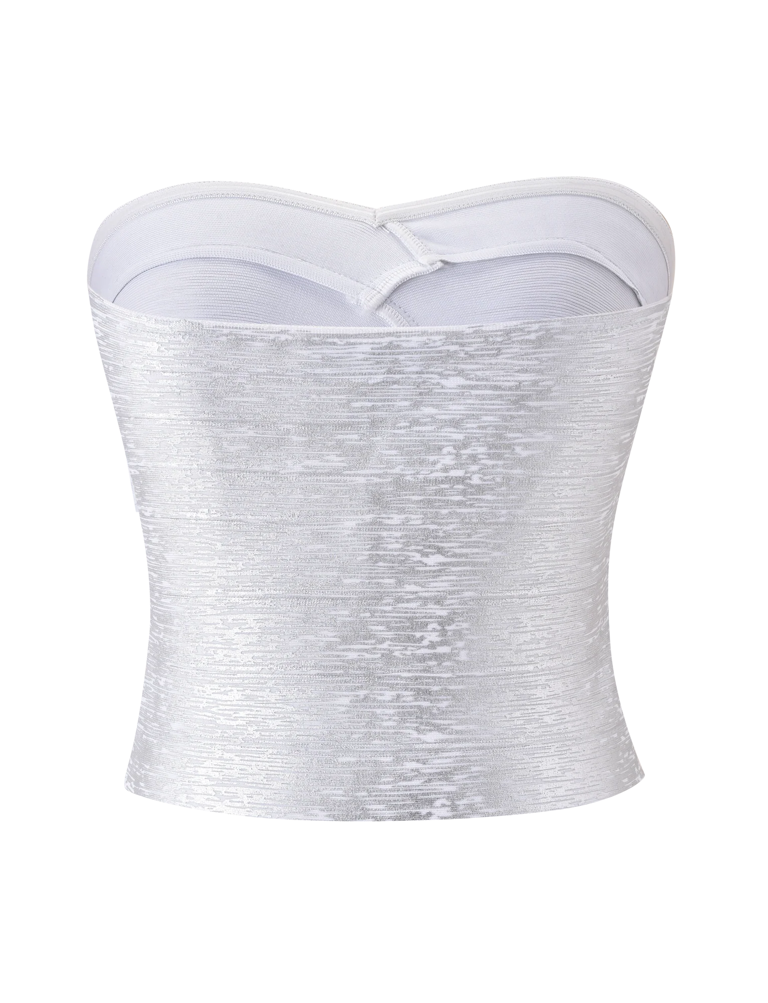 NIYA METALLIC BANDAGE TOP LIQUID SILVER
