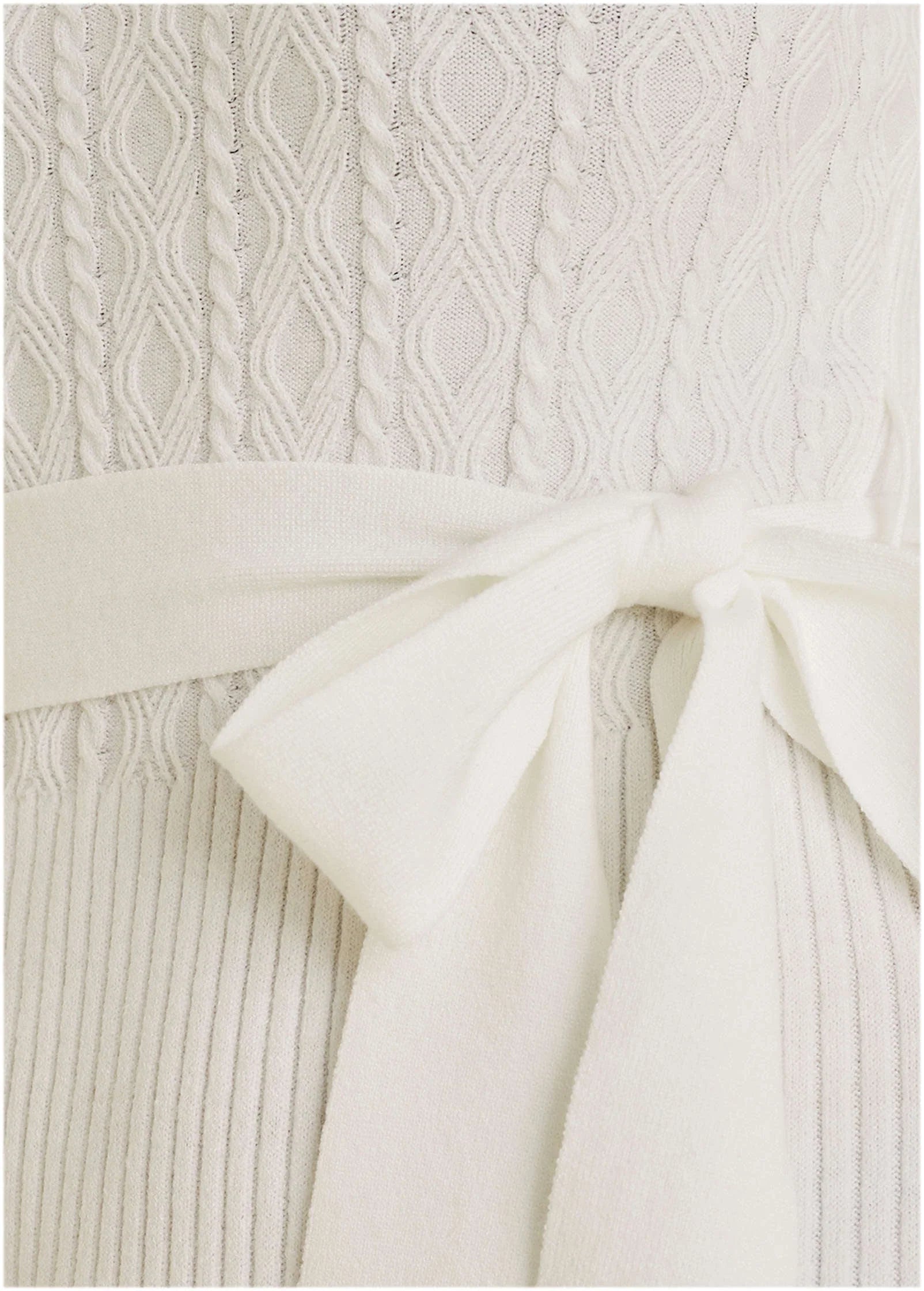 Belted Maxi Sweater Dress Off White