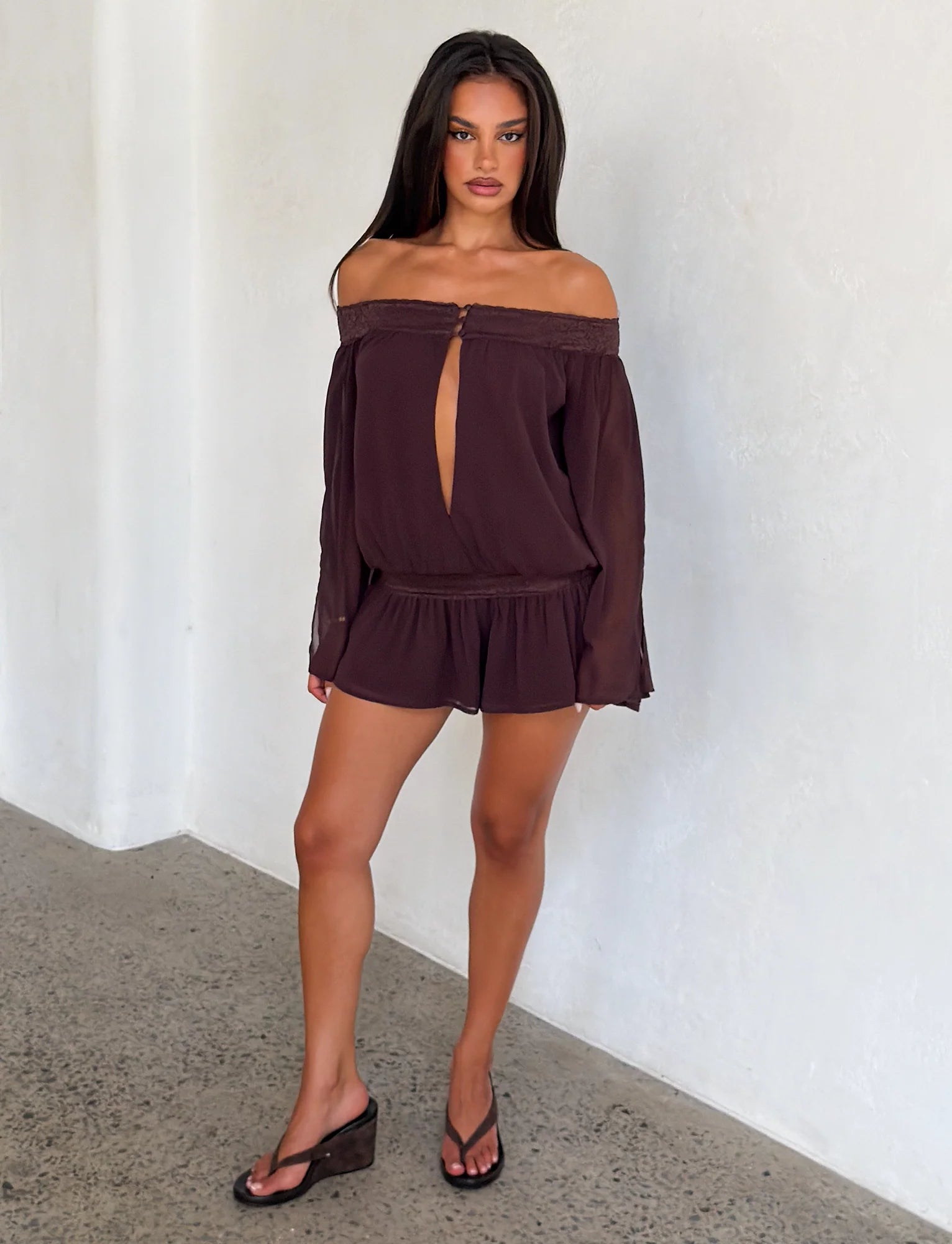 TESSIE PLAYSUIT BROWN