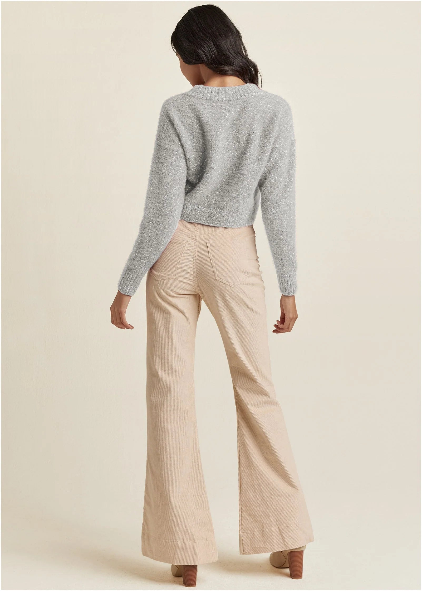 V Neck Sweater Medium Heather Grey