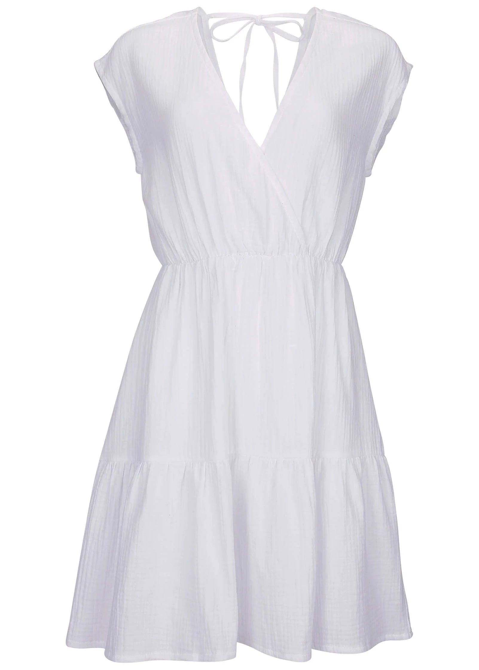 Tiered Cover Up Dress White