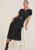 Belted Maxi Dress Jet Black