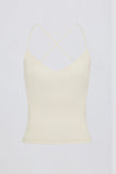 Cross Back Tank Top in Cream