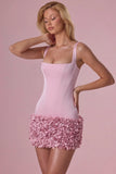 Satin Mini Dress in Blush Pink