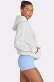 Oversized Applique Hoodie in Coconut Polka Dot