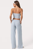 Ribbed Jersey Low Rise Trousers in Blue Stripe