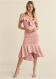 Ruffle Midi Dress Blush
