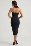 Cut Out Halterneck Bodycon Midaxi Dress in Black