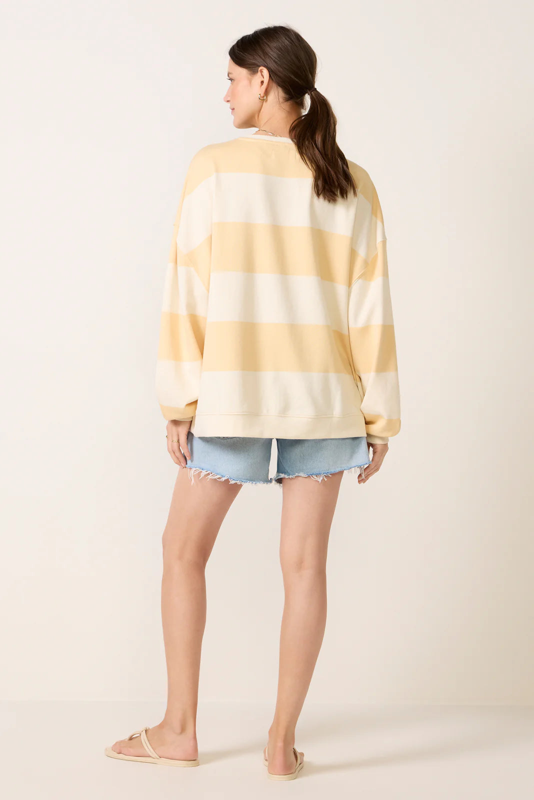 Classic Stripe Crew Wide Sweatshirt