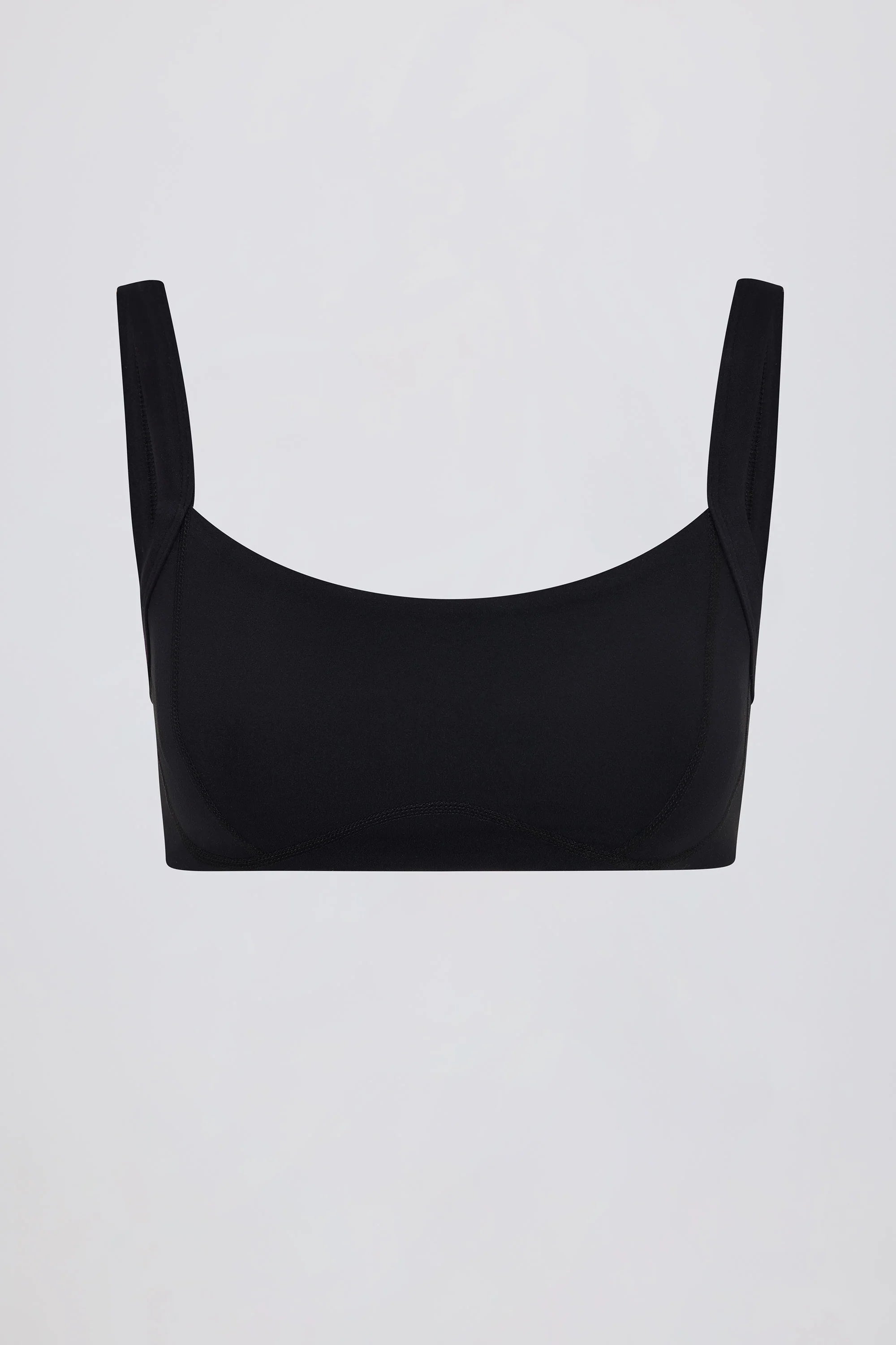 Soft Active Seam Detail Sports Bra in Black