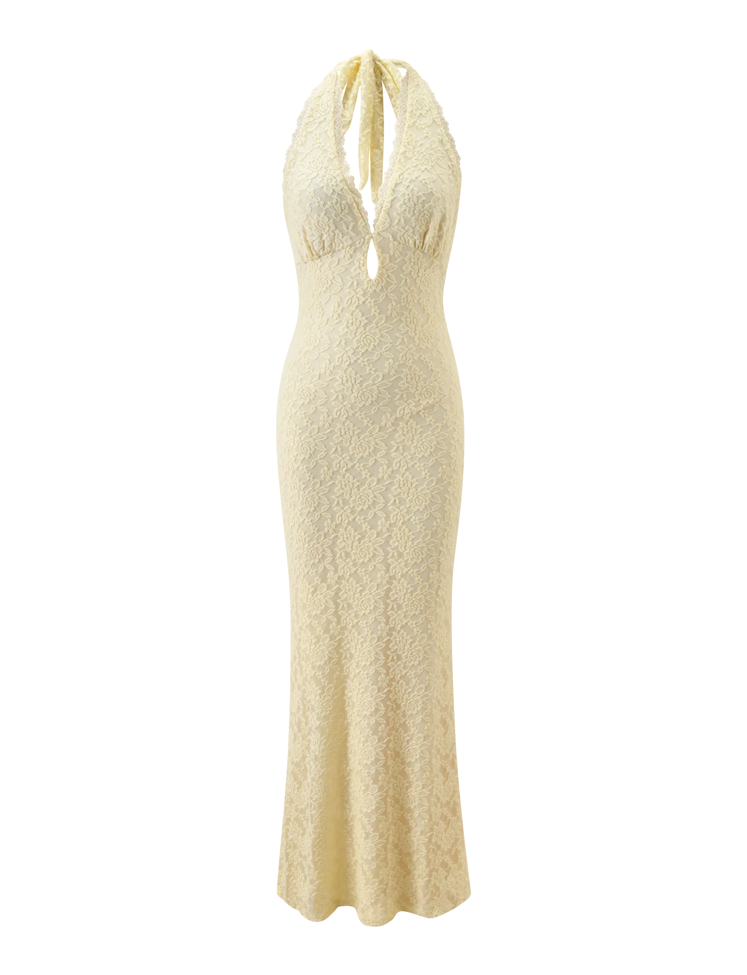 MAVEN LACE MAXI DRESS PASTEL YELLOW
