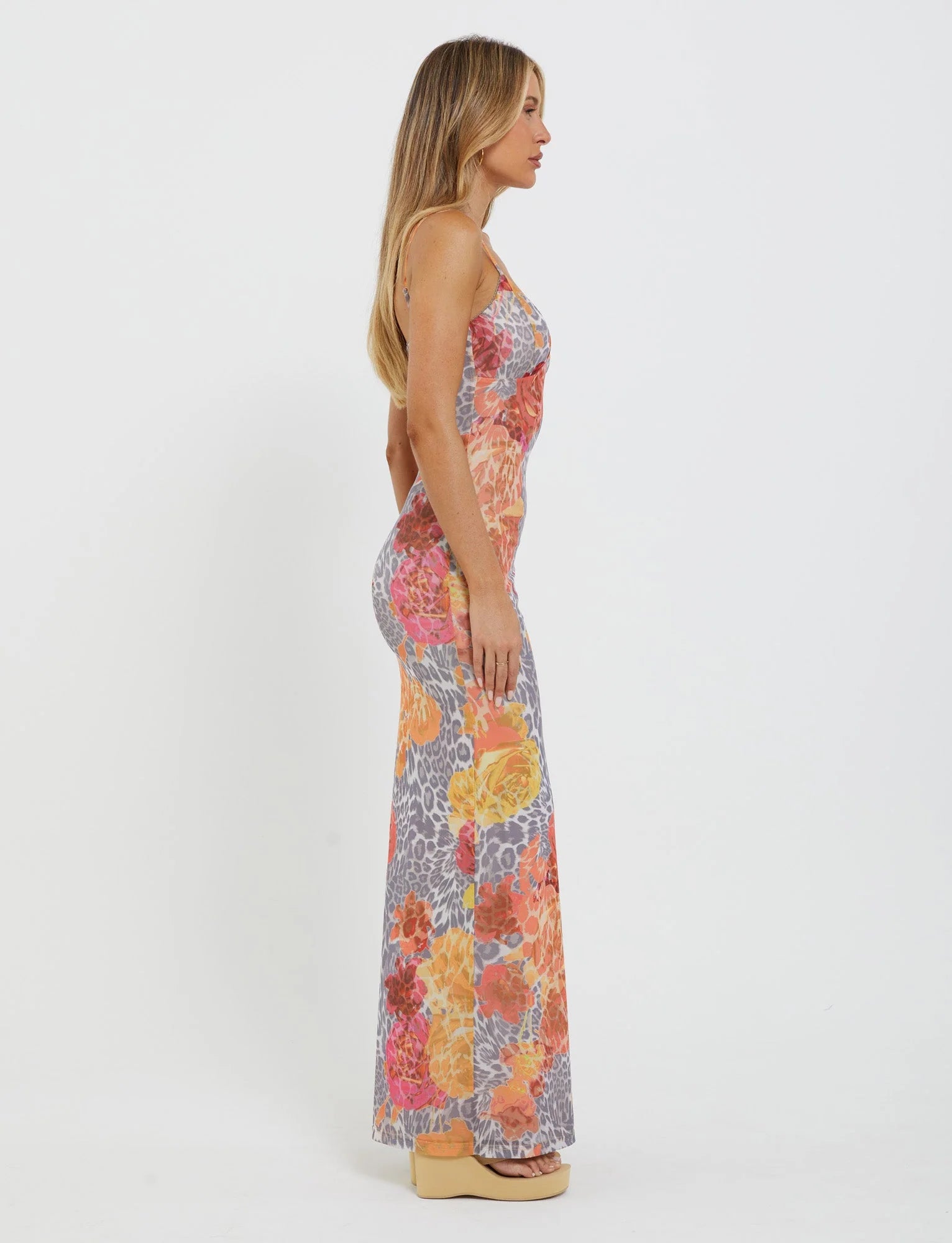 JULIANNA DRESS MULTI LEOPARD ORANGE LEOPARD