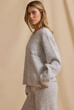 Oversized Zip Up Cardigan in Ice Marl