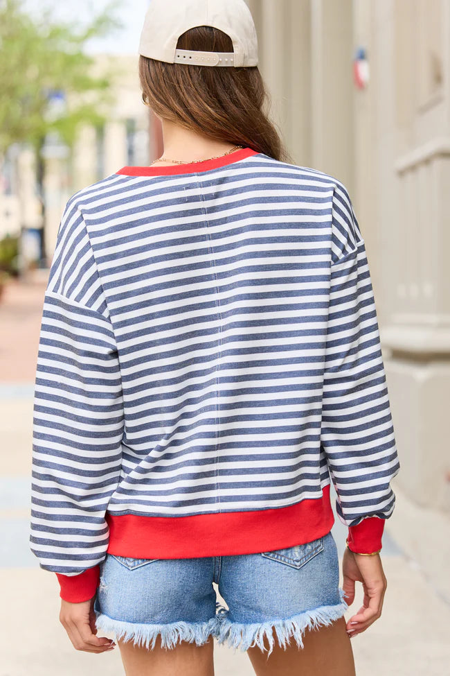 Bexley Blue Stripe Crewneck