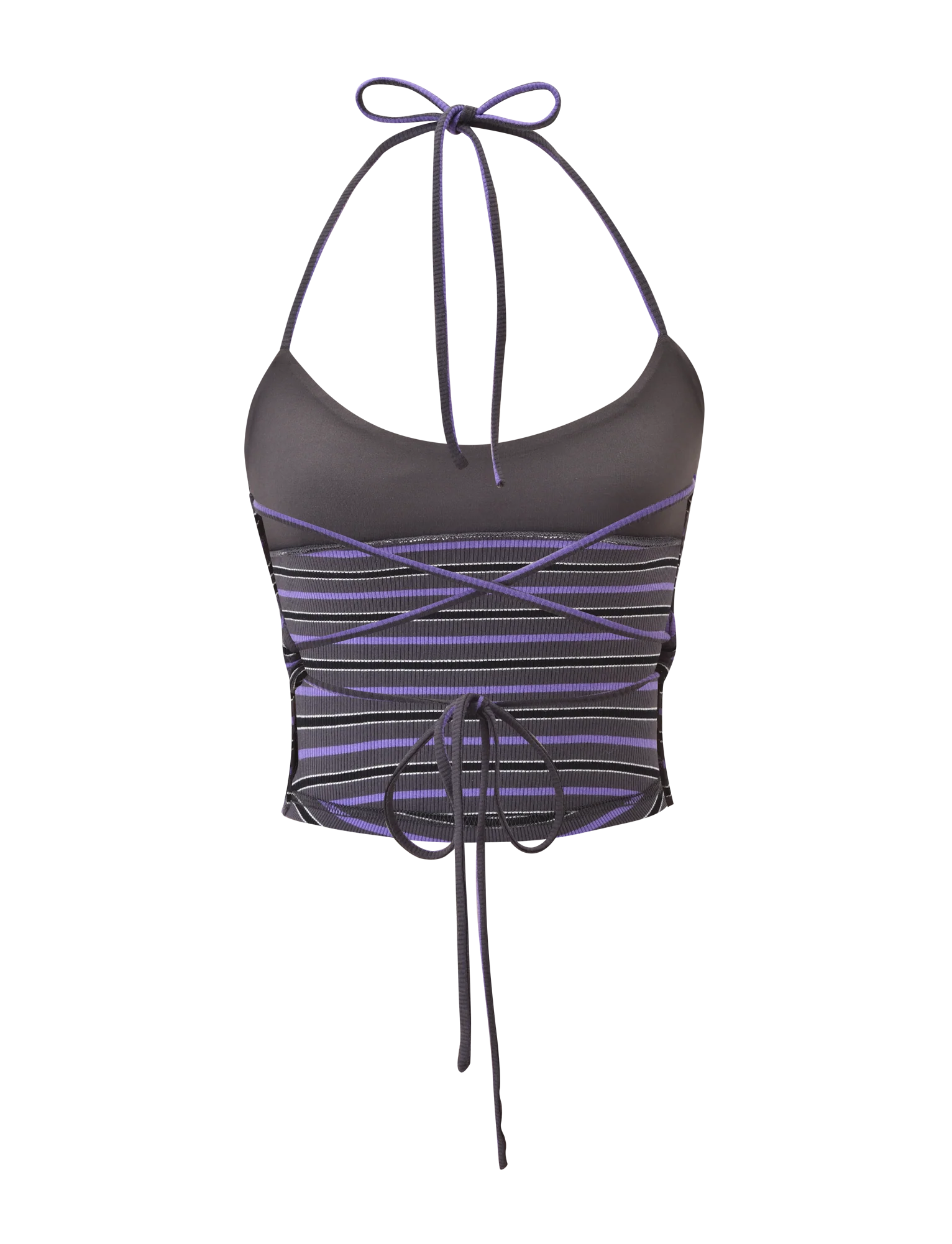 CERYS RIB TOP GREY STRIPE