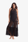 Oceana Dress Black Paradise Chiffon