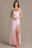 Embellished Corset Gown in Baby Pink